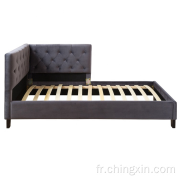 Mobilier de chambre à coucher Tissu doux KD Lit d&#39;angle rembourré en gros Ensembles de chambre à coucher CX615